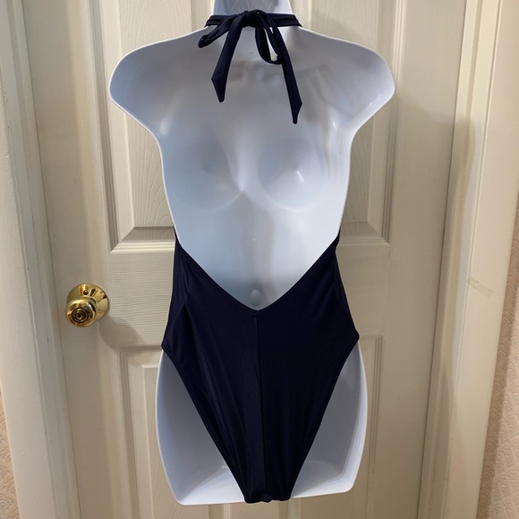 aerie Swim New Aerie Navy Onepiece Long Deep Plunge Swimsuit Poshmark